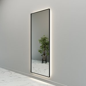 Зеркало в черной раме с нейтральной подсветкой HALFEO XL Slim LED, 200 x 80 см