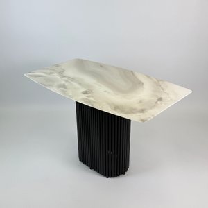 Обеденный стол TRUBIS Wood+Glass с мраморной фотопечатью, 120 х 71.5 см