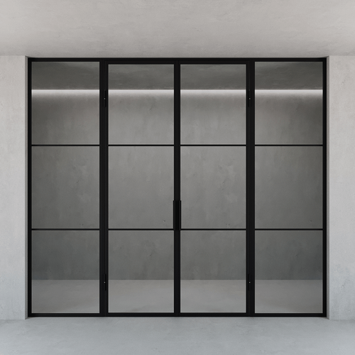 Распашная перегородка с бесцветным стеклом CHAIROVIA 300 х 260 см