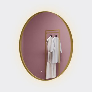 Зеркало в золотой раме c подсветкой 3 в 1, RAUNTEL M LED, 80 см