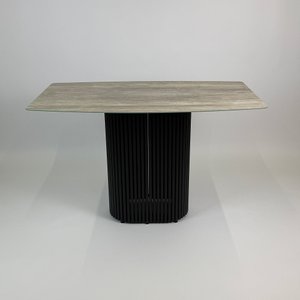 Обеденный стол TRUBIS Wood+Glass с фотопечатью под камень, 120 х 71.5 см