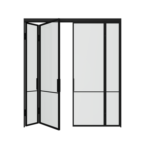 Перегородка-гармошка с бесцветным стеклом DIRONTA Slim 160 х 260 см