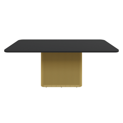 Обеденный стол TRUBIS Wood Rectangle 200 х 90 см, черный/золотой