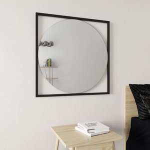 Зеркало в черной раме KVADRUM M, 83 х 83 см