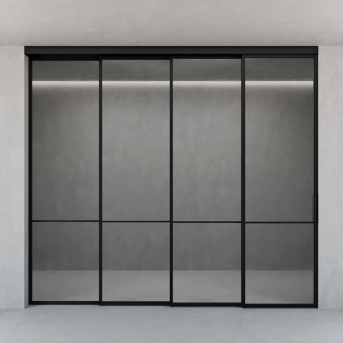 Каскадная перегородка с бесцветным стеклом DIRONTA 240 х 260 см