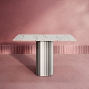 Консоль TRUBIS 120 х 40 см, белый мрамор/белый