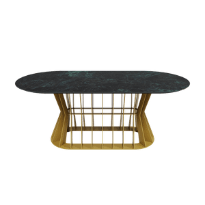 Обеденный стол керамический KALURIS мрамор/золотой 200 х 90 см