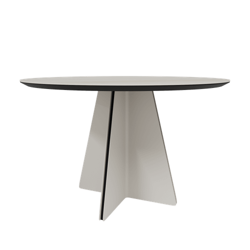 Обеденный стол керамический SELENTI травертин/бежевый, D120 см