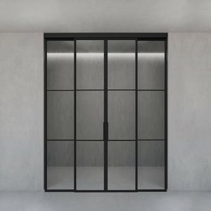 Раздвижная перегородка с бесцветным стеклом CHAIROVIA 200 х 260 см