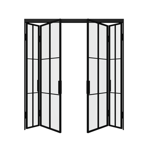 Перегородка-гармошка с бесцветным стеклом BORKUMA 205.7 х 260 см