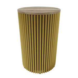 Журнальный столик TRUBIS Wood S D40 см, орех/золотой