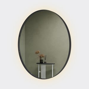 Зеркало в черной раме c подсветкой 3 в 1, RAUNTEL L LED, 100 см