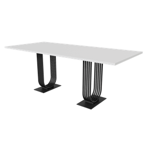 Обеденный стол ARFEO Duo белый/черный, 200 х 90 см