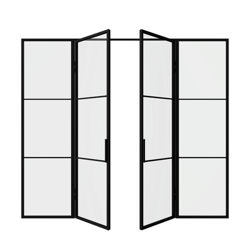 Распашная перегородка с бесцветным стеклом CHAIROVIA 300 х 260 см