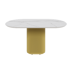 Обеденный стол керамический золотой TRUBIS Stone 160 х 80 см