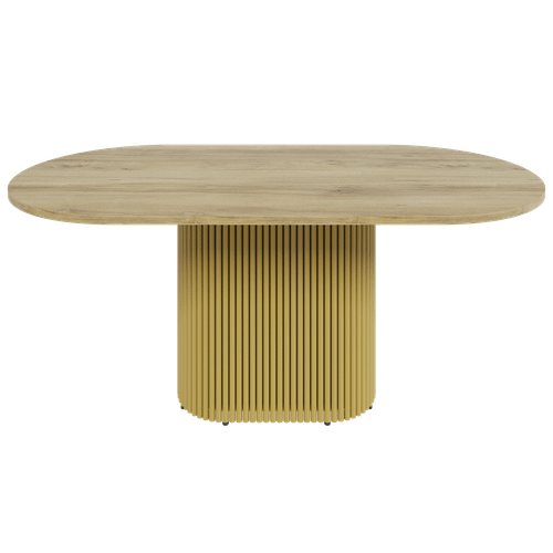 Обеденный стол TRUBIS Wood Oval 180 х 90 см, орех/золотой