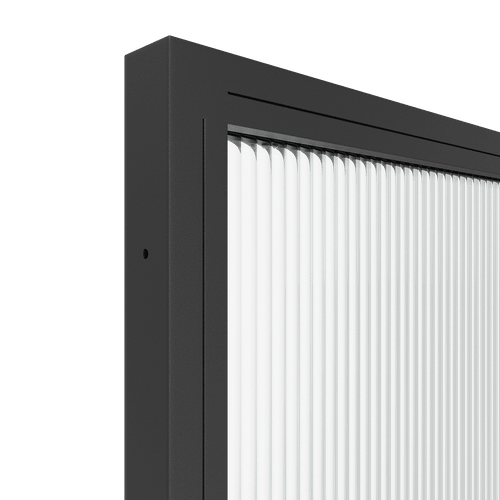 Перегородка с рифленым стеклом ZONIQUE черная, 200 х 70 см