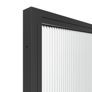 Перегородка с рифленым стеклом ZONIQUE черная, 200 х 70 см