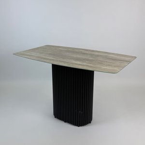 Обеденный стол TRUBIS Wood+Glass с фотопечатью под камень, 120 х 71.5 см