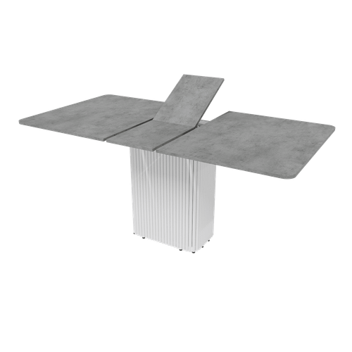 Обеденный стол TRUBIS R Max 140/170 х 90 см, бетон/белый