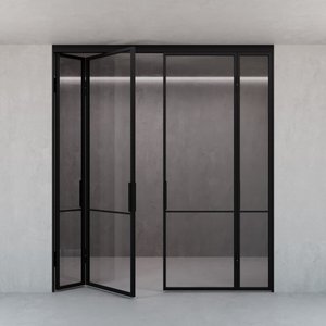 Перегородка-гармошка с осветленным стеклом DIRONTA