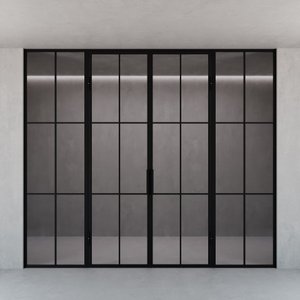 Распашная перегородка с осветленным стеклом BORKUMA