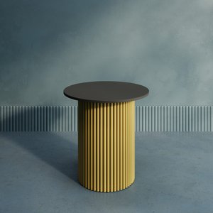 Журнальный столик TRUBIS Wood S D60 см, черный/золотой