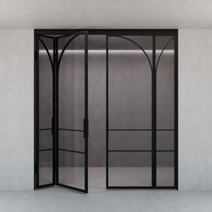 Перегородка-гармошка с осветленным стеклом FLYIOT