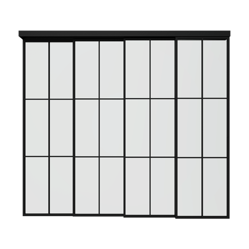 Каскадная перегородка с бесцветным стеклом BORKUMA 240 х 260 см