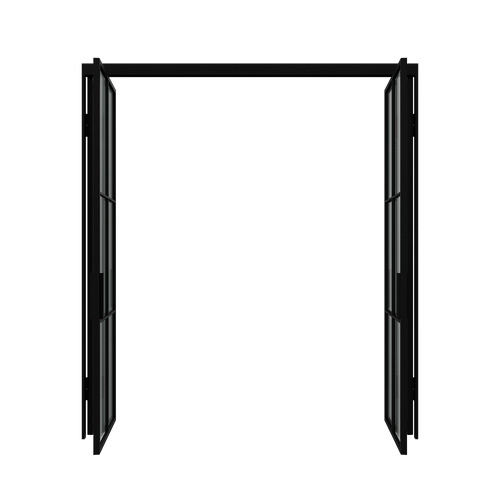 Перегородка-гармошка с рифленым стеклом BORKUMA 205.7 х 260 см
