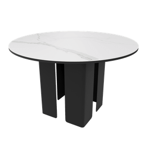 Обеденный стол BOGDIS белый мрамор/черный, D120 см