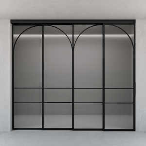 Каскадная перегородка с рифленым стеклом FLYIOT 240 х 260 см