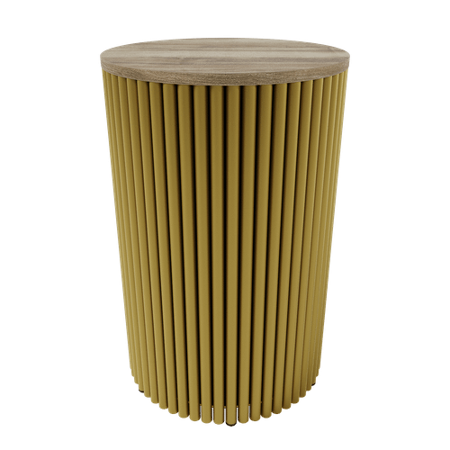 Журнальный столик TRUBIS Wood S D40 см, орех/золотой