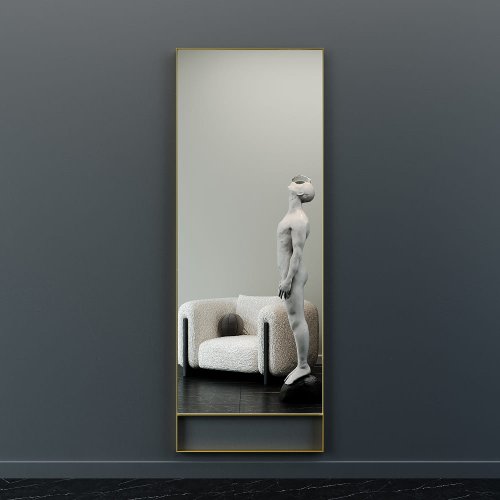 Зеркало в золотой раме HALFEO Slim Leg, 220 х 80 см