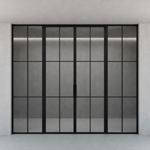 Распашная перегородка с бесцветным стеклом BORKUMA