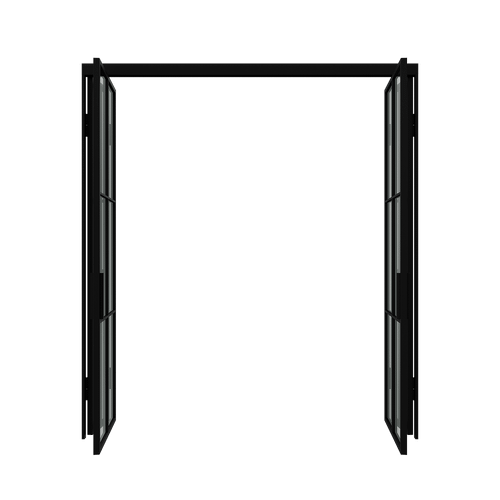 Перегородка-гармошка с бесцветным стеклом BORKUMA 205.7 х 260 см