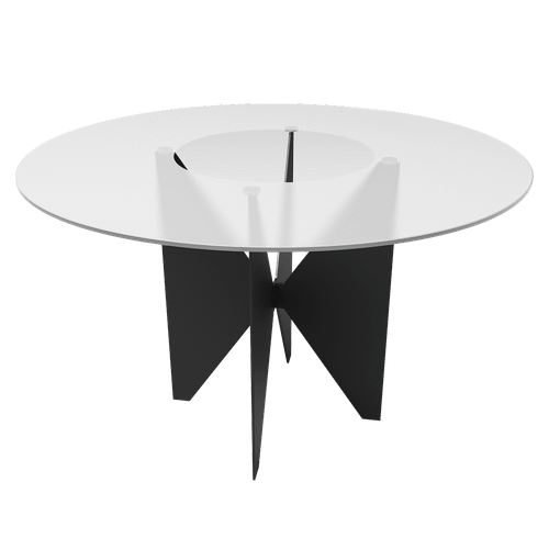 Обеденный стол стеклянный FARFETTO черный D120 см