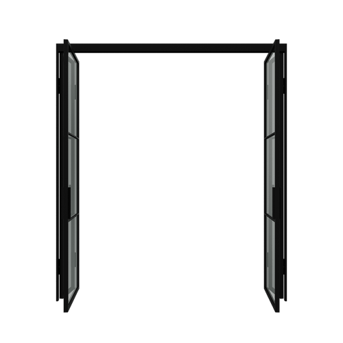 Перегородка-гармошка с бесцветным стеклом CHAIROVIA 205.7 х 260 см