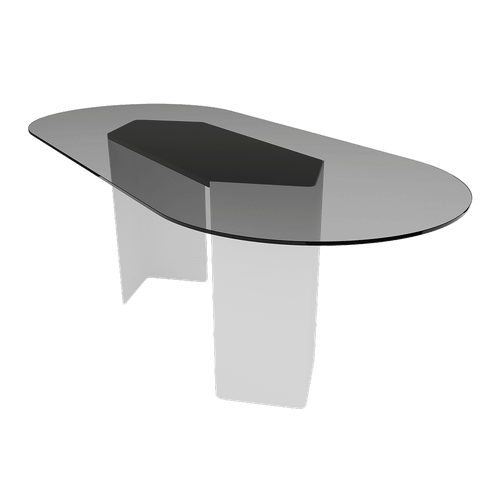 Обеденный стол стеклянный EQVILIS белый 200 х 90 см