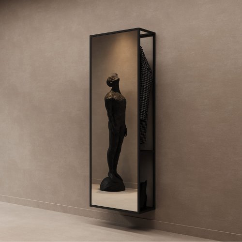 Зеркало-стеллаж KATARIS L черный, 180 x 60 см