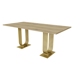 Обеденный стол ARFEO Duo орех/золотой, 180 х 90 см