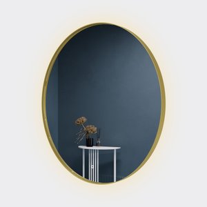 Зеркало в золотой раме c подсветкой 3 в 1, RAUNTEL L LED, 100 см