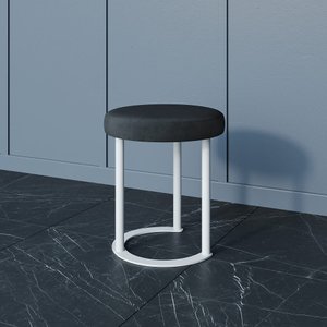 Пуф HORSIX 38 х 38 см, черное сиденье/белый