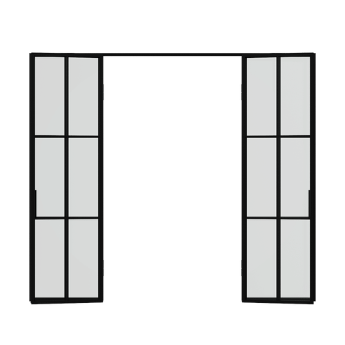 Распашная перегородка с бесцветным стеклом BORKUMA 300 х 260 см