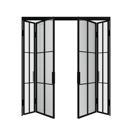 Перегородка-гармошка с рифленым стеклом BORKUMA 205.7 х 260 см