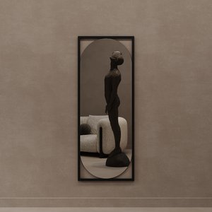 Зеркало в черной раме KVADEN M, 139 х 54 см