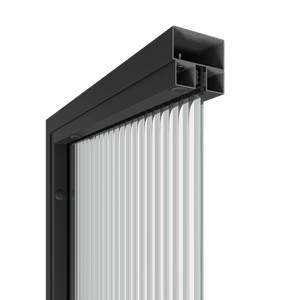 Перегородка с рифленым стеклом ZONIQUE черная, 200 х 70 см