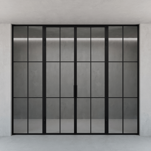 Распашная перегородка с бесцветным стеклом BORKUMA 300 х 260 см