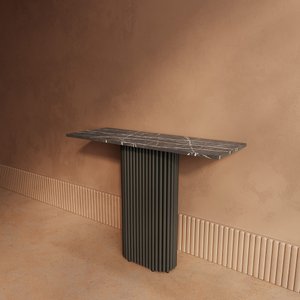 Консоль TRUBIS 100 х 35 см, темный мрамор/черный