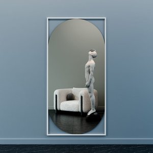 Зеркало в белой раме KVADEN XL, 200 х 100 см